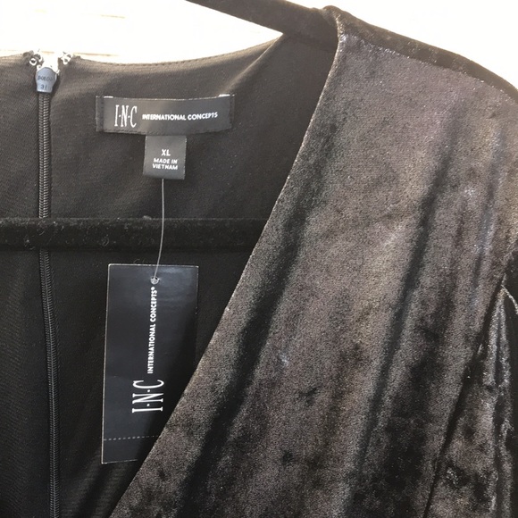 Inc Puff-Sleeve Velvet Wrap Dress - Picture 6 of 15